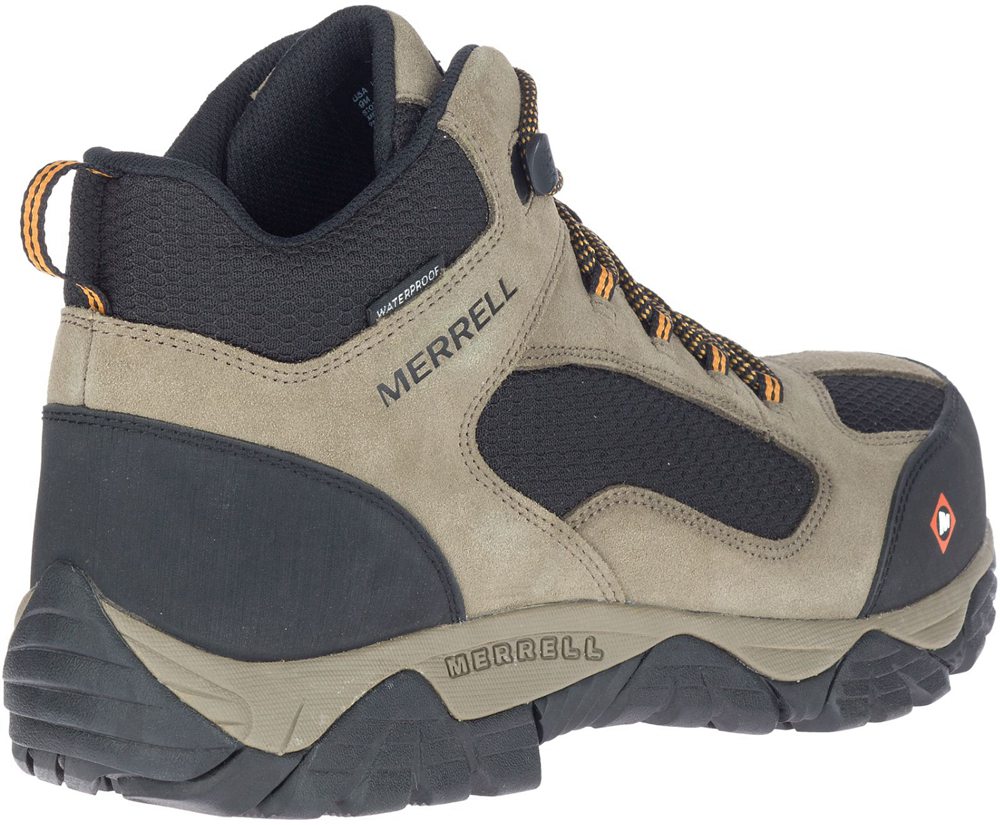 Kozaki Merrell Męskie Brązowe/Czarne - Moab Onset Mid Waterproof Comp Toe - 749308-TPM